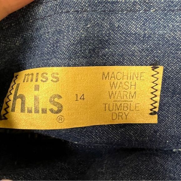 Vintage miss H.I.S high waisted wide leg dark wash jeans - Picture 7 of 7